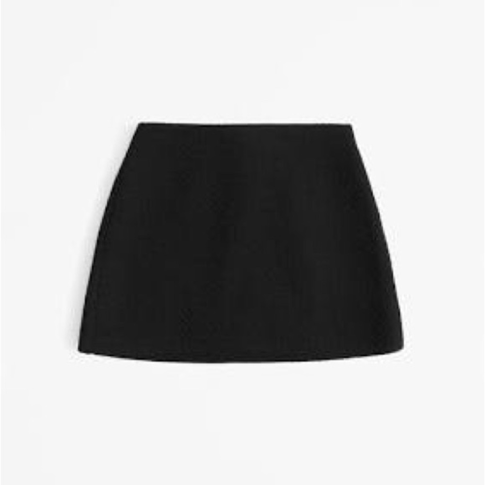 Abercrombie & Fitch Black Boucle Tweed Mini Skort